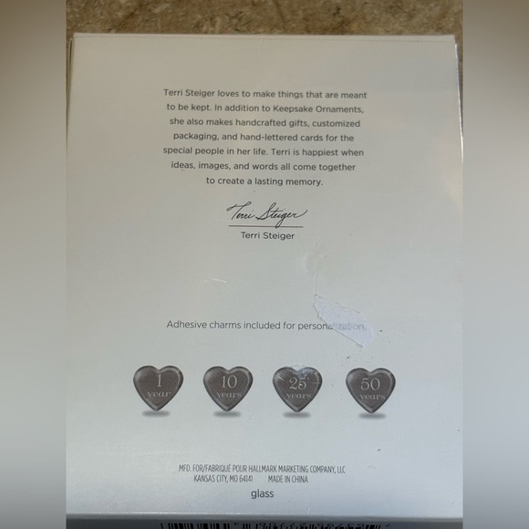 Hallmark Keepsake Ornament 2018 Glass Heart Happy Anniversary Customizable NIB - Picture 4 of 8